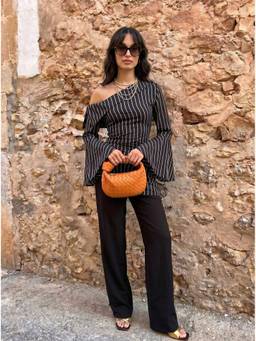 Naava - Brown Women Stripe and Sway Woven Co-Ord Set