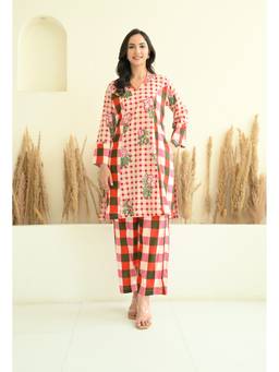LOVE CHIC - Multi-Color Checks Printed Short Co-Ord Set