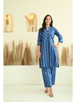 LOVE CHIC - Navy Blue Stripes Printed Co-ord Set