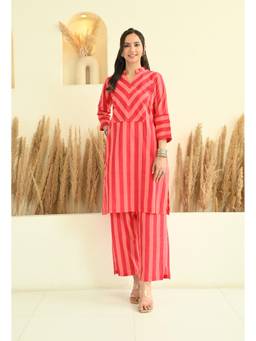 LOVE CHIC - Pink Stripes Printed Co-ord Set