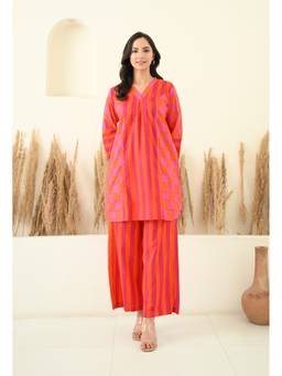 LOVE CHIC - Pink Checks Printed Short Kurta with Pant