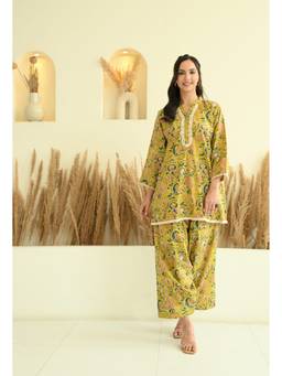 LOVE CHIC - Green Sanganeri Co-Ord Set