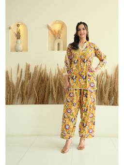 LOVE CHIC - Yellow Sanganeri Co-ord Set