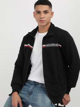 Tommy Hilfiger - Jacket Black Chest Stripe Zip Through