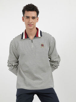Tommy Hilfiger - Jacket Off White Thuc Cc Breton Stripe Half Zip