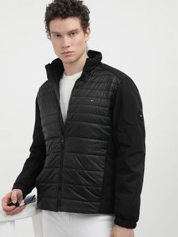 Tommy Hilfiger - Black F24 Cl Mix Media Stand Collar