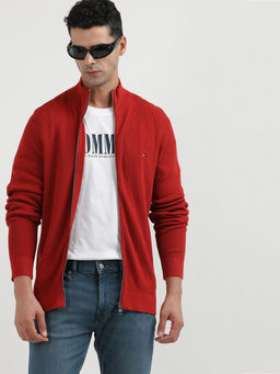 Tommy Hilfiger - Jacket Red Refined Structure Zip Thru