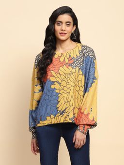 Global Republic - Multicolor Knitted Floral Printed Pullover