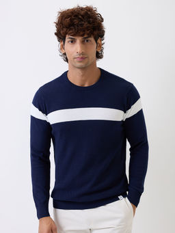Spykar - Men Full Sleeves Blue Regular Fit Sweatshirt