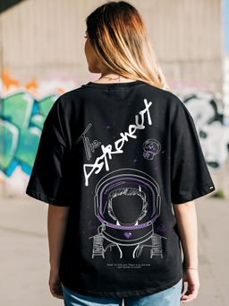 Bewakoof - Women's Black BTS Astro (JIN) Graphic Printed Oversized T-shirt