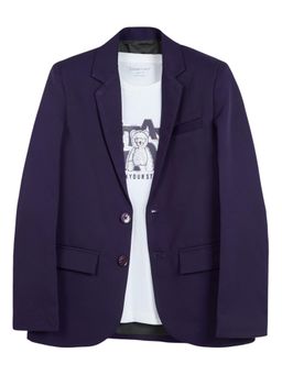 CHARCHIT - Purple-Boys Full Sleeve Solid Blazer With T-shirt