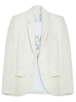 CHARCHIT - Off White-Boys Full Sleeve Solid Blazer With T-shirt
