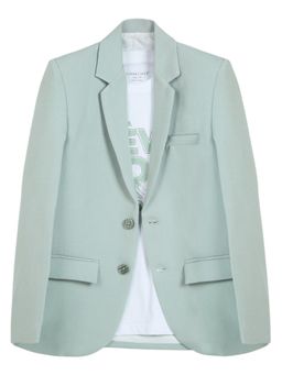 CHARCHIT - Green-Boys Full Sleeve Solid Blazer With T-shirt