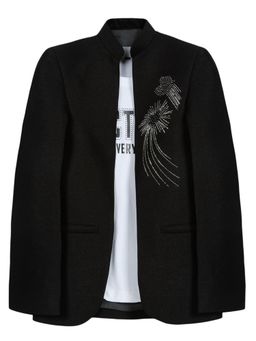 CHARCHIT - Black-Boys Full Sleeve Party Wear Blazer With T-shirt