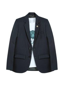 CAVIO - Green-Boys Full Sleeve Solid Blazer With T-shirt