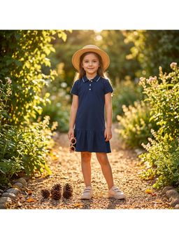 Nino Bambino - Navy Blue Organic Cotton Shirt Dress