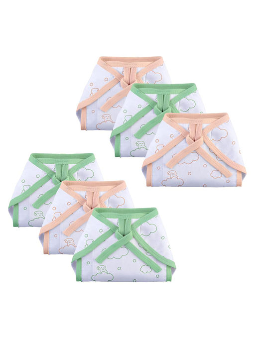 Superbottoms Multi-Color Printed Cotton Nappy (Pack of 6)