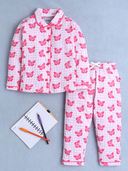 Bumzee - Pink Printed Comfortable Shirt and Pyjama (Set of 2)