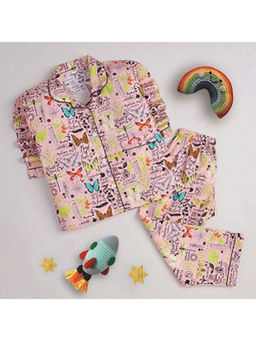 The Magic Wand - Pink Printed Regular Shirt and Pyjama (Set of 2)