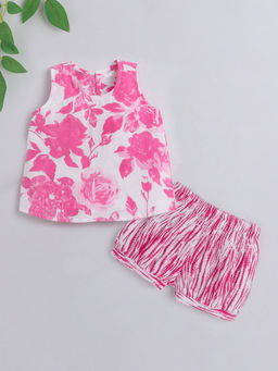 The Magic Wand - Pink Printed Regular Top and Shorts (Set of 2)