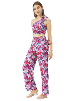 Moomaya - Women Comfortable Fit Rayon Floral Multi-Color Co-Ord (Set of 2)