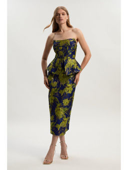 Karen Millen - Floral Jacquard Tailored Midi Pencil Dress