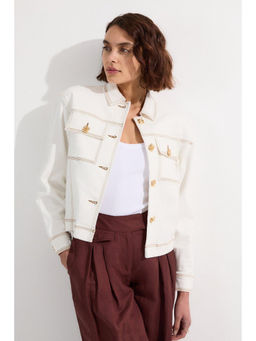 Karen Millen - Denim Button Front Tailored Jacket