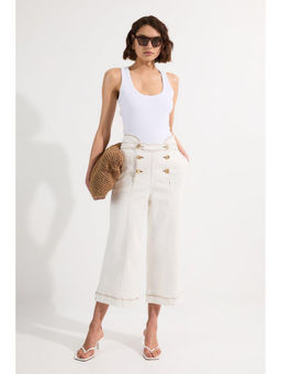 Karen Millen - Denim Button Front Culottes Trousers