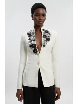 Karen Millen - Embellished Figure Form Fitted Blazer Jacket