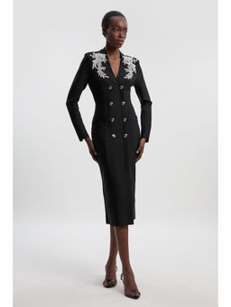 Karen Millen - Bandage Form Fitting Embellished Maxi Dress