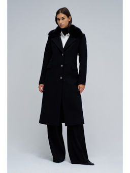 Salsa Jeans - Wool Coat with Faux Fur Collar