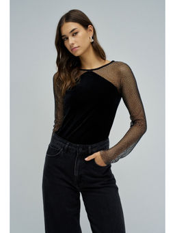 Salsa Jeans - Velvet Long Sleeve with Strass Top