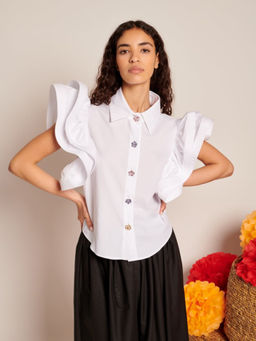 Sister Jane - Gabriel Ruffles Solid Top