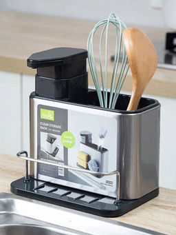 DecorTwist - 3-In-1 Stainless Steel Sink Organizer