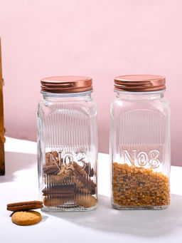 Voncasa - Transparent Jar (Set Of 2) (1.5 Ltr)
