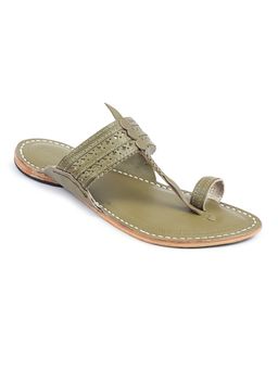 Korakari - Men Unique Seaweed Kolhapuri Chappal with Star Punching