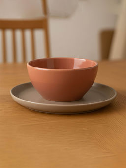 Mikasa - Serenity Harmony Set Ceramic 24.5Cm Dinner Plate X 15Cm Ceramic Bowl