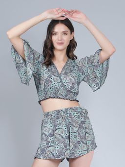 Aditi Wasan - Women Printed Halter Top and Short Co-ords set (Set of 2)