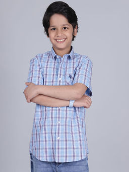 Cantabil - Blue Checks Regular Fit Shirt