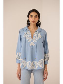 Calling June - Blue Remi Top