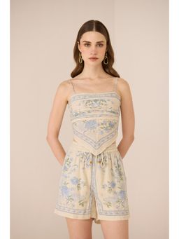 Calling June - Blue Malibu Scarf Top