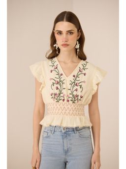 Calling June - Beige Aster Top