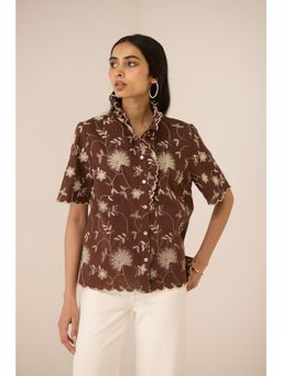 Calling June - Brown Carmine Shirt