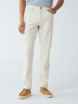 Andamen - Regular Fit Casual Men Off-White Solid Pocket Jeans