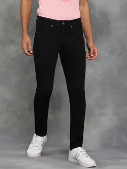 Greenfibre - Black Cotton Blend Solid Jeans Slim Fit