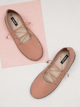 Sherrif Shoes - Women Peach Solid Casual Ballerinas
