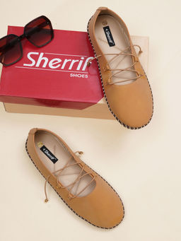 Sherrif Shoes - Women Tan Solid Casual Ballerinas