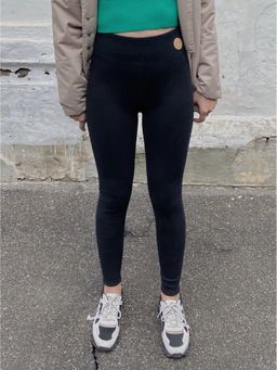 MISS MOSA BY AKANKSHA - Black Solid Fitted Leggings