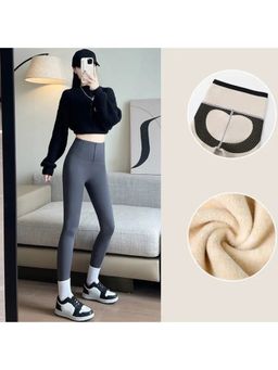 MISS MOSA BY AKANKSHA - Grey Solid Fitted Leggings