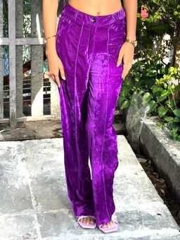 Tandul - Purple Solid Straight Trouser